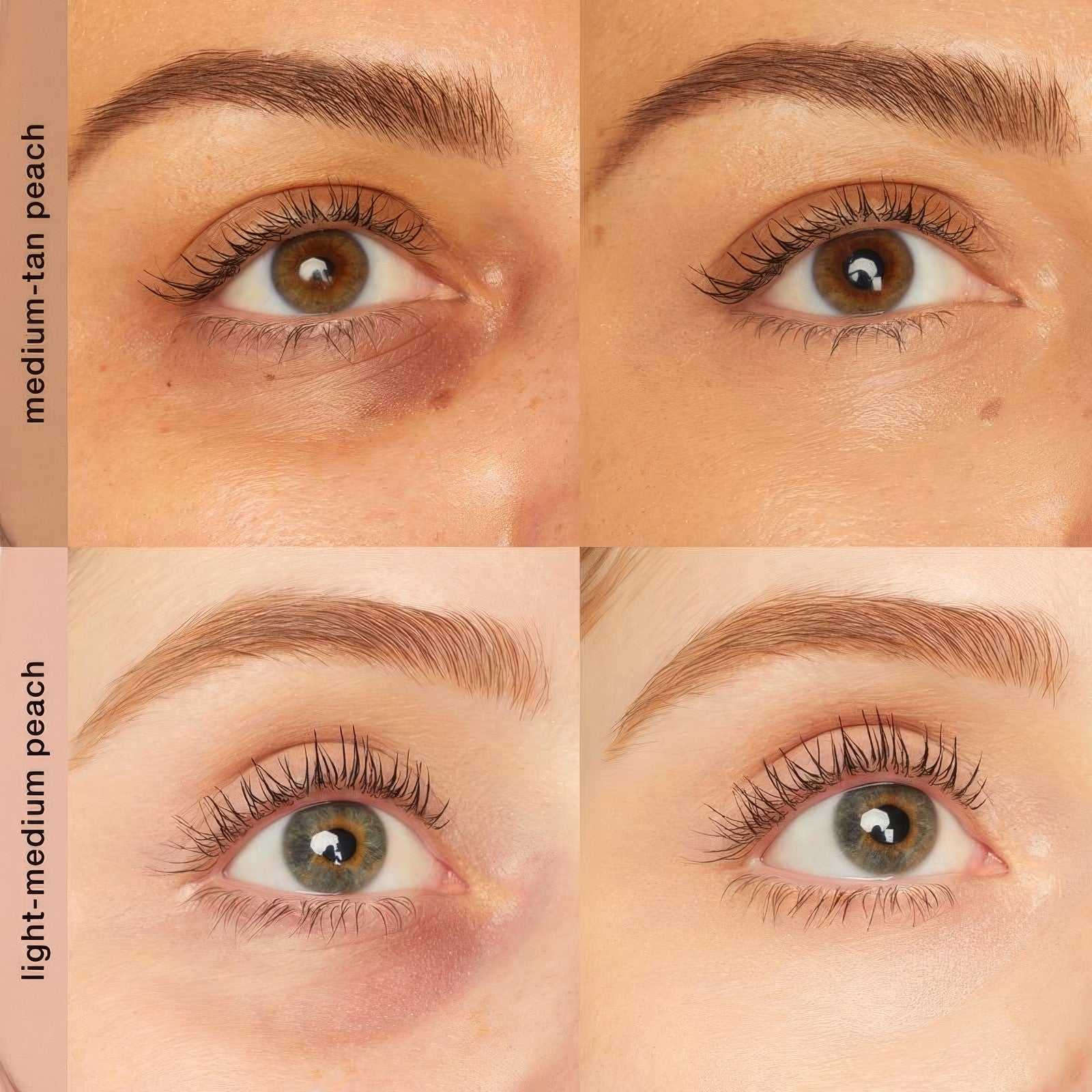 Ennen ja jälkeen — Light-Medium Peach ja Medium-Tan Peach